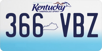 KY license plate 366VBZ