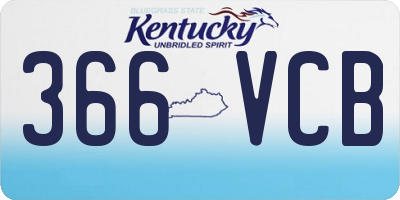 KY license plate 366VCB