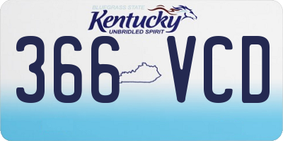 KY license plate 366VCD