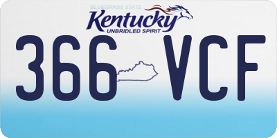 KY license plate 366VCF