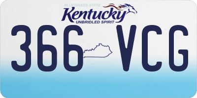 KY license plate 366VCG