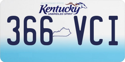 KY license plate 366VCI