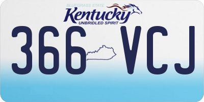 KY license plate 366VCJ