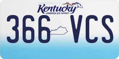 KY license plate 366VCS