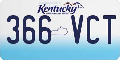 KY license plate 366VCT