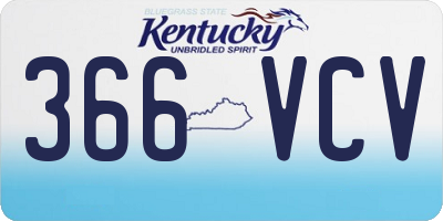KY license plate 366VCV