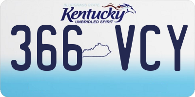 KY license plate 366VCY