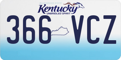 KY license plate 366VCZ