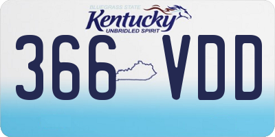 KY license plate 366VDD