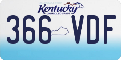 KY license plate 366VDF