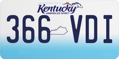 KY license plate 366VDI