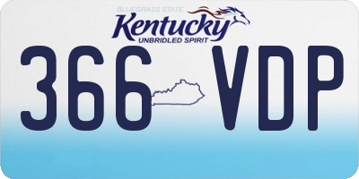 KY license plate 366VDP