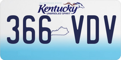 KY license plate 366VDV