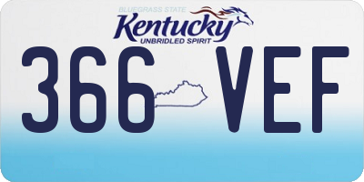 KY license plate 366VEF