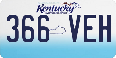 KY license plate 366VEH