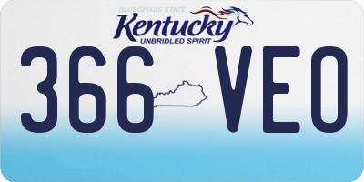 KY license plate 366VEO