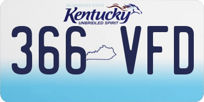 KY license plate 366VFD
