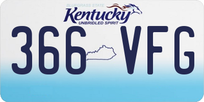 KY license plate 366VFG