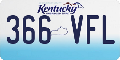 KY license plate 366VFL