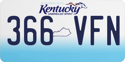 KY license plate 366VFN