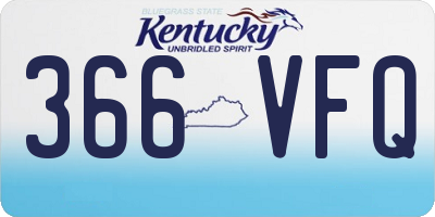 KY license plate 366VFQ