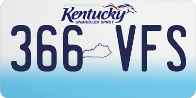 KY license plate 366VFS