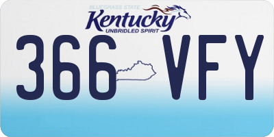 KY license plate 366VFY