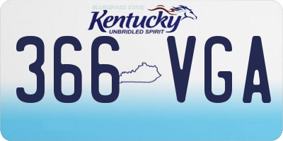 KY license plate 366VGA
