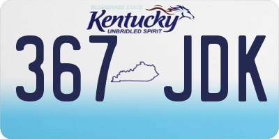 KY license plate 367JDK