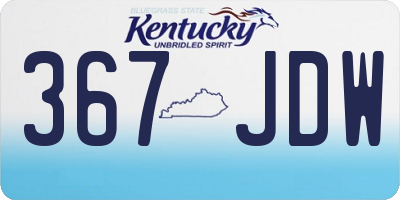 KY license plate 367JDW