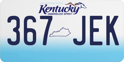 KY license plate 367JEK