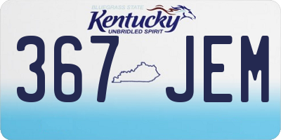 KY license plate 367JEM
