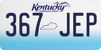 KY license plate 367JEP