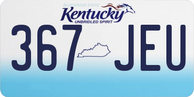 KY license plate 367JEU