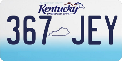 KY license plate 367JEY