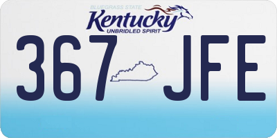 KY license plate 367JFE