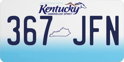 KY license plate 367JFN