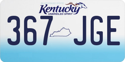 KY license plate 367JGE