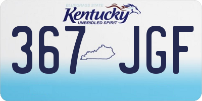 KY license plate 367JGF