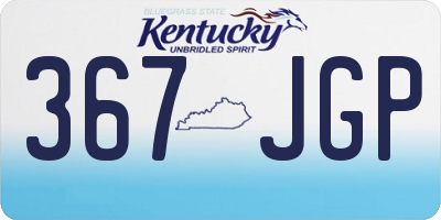 KY license plate 367JGP