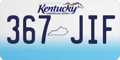 KY license plate 367JIF