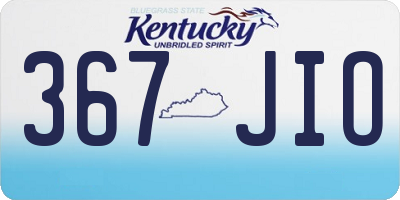 KY license plate 367JIO