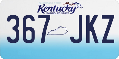KY license plate 367JKZ