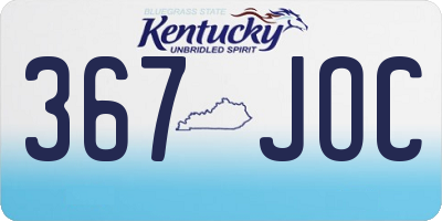 KY license plate 367JOC