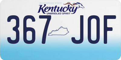 KY license plate 367JOF
