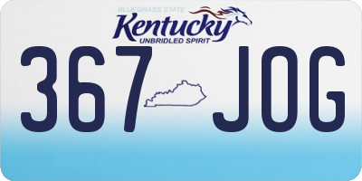 KY license plate 367JOG