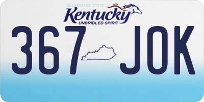 KY license plate 367JOK