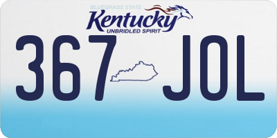 KY license plate 367JOL