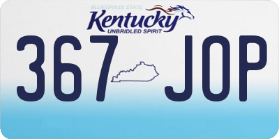 KY license plate 367JOP