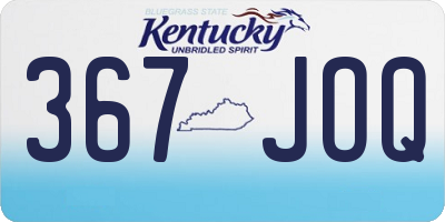 KY license plate 367JOQ